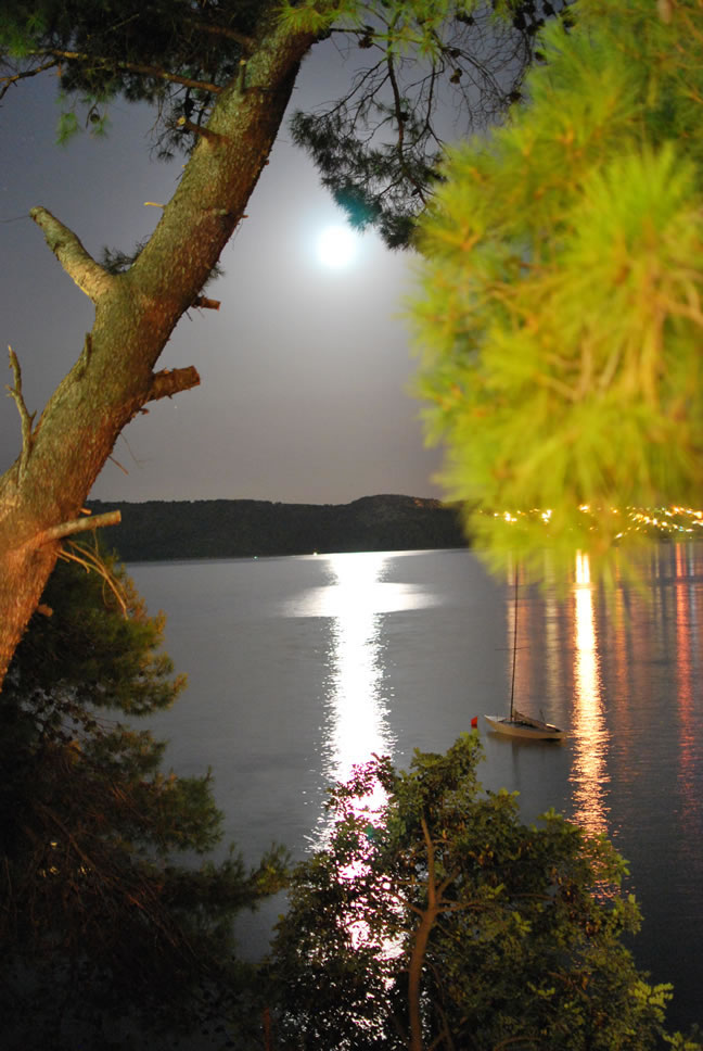 Saldun Bay at Night Trogir Villa Bova Ciovo Croatia